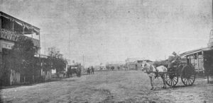 The Commercial Hotel (on left), Hill Street Broad Arrow - First Hotel in the town.