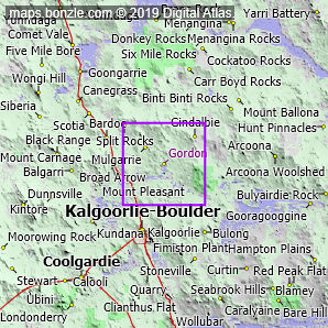 Map showing the location of 'Gordon - by Bonzel
