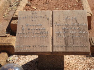 Inscription on Baldock Grave at Boulder Cemetery