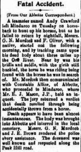 CRAWFORD: Murchison Times and Day Dawn Gazette 12 August 1902, page 2