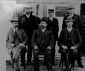 T Ellis - Back row far left, Menzies Consolidated GM, 1916