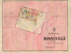 Dunnsville Townsite map