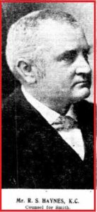 Mr R S Haynes K.C Counsel for Smith
