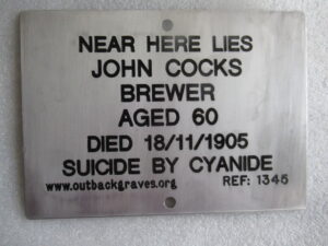 John Cocks - Plaque by Outback Graves