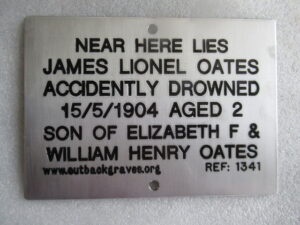 James Lionel OATES - Plaque by Outback Graves