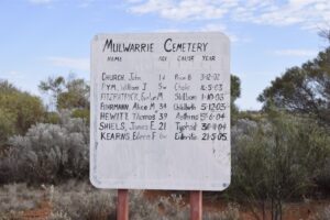 Mulwarrie Cemetery Sign