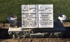 Grave of William and Vera Bryant - Karrakatta Cemetery