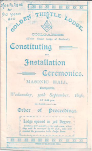Installation Ceremonies Masonic Hall Coolgardie 1896