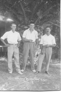 Tom Allen on right, unknown in middle, Bert Van Dyke on left. c 1932
