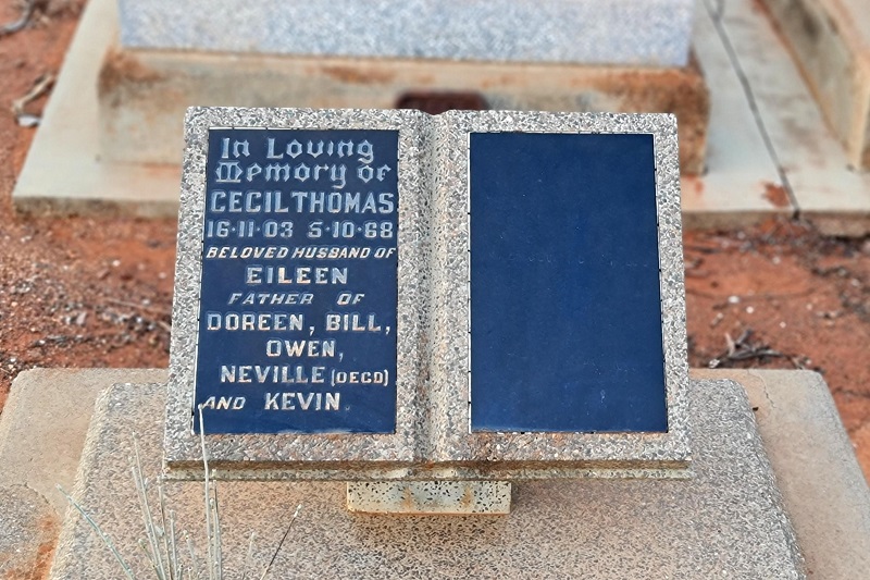 Headstone of Cecil Thomas Collins - Photo Danelle Warnock