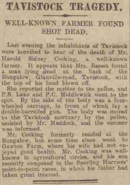 Western Morning News and Mercury, Tuesday May 16, 1922.