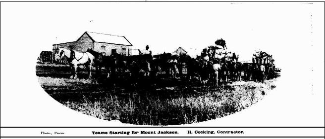 Teams starting tor Mount- Jackson. Mr. Cocking, on horseback. is holding Tremolo in front.