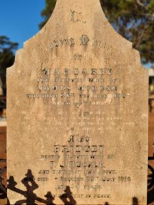 Headstone on grave of Margaret Morgan and her sister Bridget Buckle - Kalgoorlie Cemetery - Photo Danelle Warnock