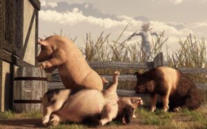 Drunken Pigs Digital Art by Daniel Eskridge