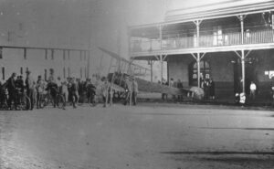 The biplane in Bayley Street, Coolgardie