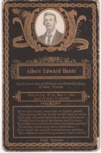 Funeral Card - Albert Edward BANTZ 
