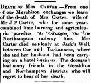 CARTER Jessie Geraldton Advertiser 13 April 1903, page 2