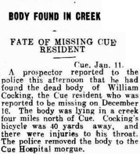 COCKING Wm Kalgoorlie Miner 12 January 1937, page 4