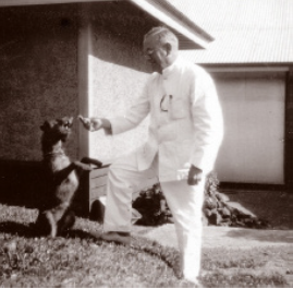 Dr Robert Mitchell and dog