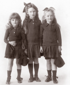 The Mitchell girls (from left) Bettie, Mollie, Joan – Primary School
