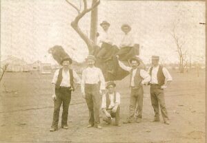 James Errington ROBSON (front camel) and Charlie Bullivant and the other members of the prospecting party in Boulder WA c1900 - Photo Alison Dixon