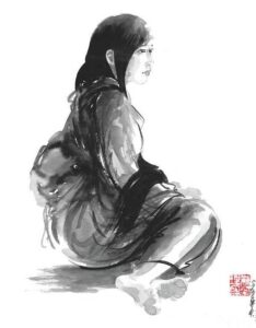 Sketch of Japanese girl by Mariusz Szmerdt