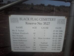 Sign at the Black Flag Cemetery