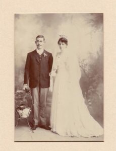 Wedding photo of John Sydney Gilbert and Esther Wild in Perth WA 1907 - Photo Sandy Koushappis