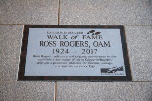 Ross Rogers plaque in the 'Walk of Fame' Kalgoorlie