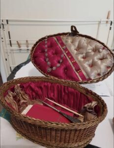 Esther's sewing basket is still in the family and is owned by her Grandaughter.