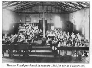 Theatre Royal purchased in January 1898, for use as a classroom. (Photo from: Anne McLay (1992), Women Out of Their Sphere, p. 206)