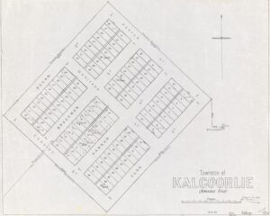Original Townsite of Kalgoorlie (Hannans Find) strteet map 1894 - Image SLWA