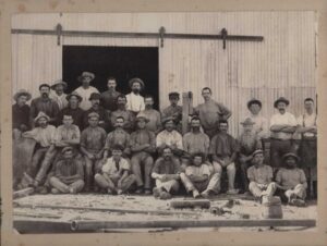 Workers at Royal Standard GM, Yuin, Frank Douglas far right – Photo Ancestry.com