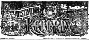 Banner of the W A Record Newspaper Perth
