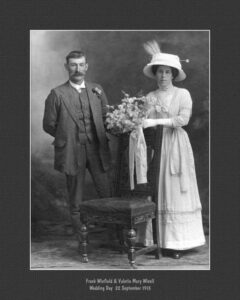 Wedding photograph of Frank Henry Winfield and Valitie Mary WIVELL in SA 1923.
