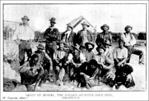 Group of workers at the Golden Spinifex GM, Erlistoun
