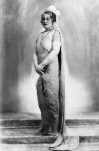 Helen Florence de Bernales formerly Berry nee Pinkney when presented at Court in 1934 - Photo WA Museum