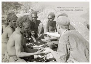 Tindale with participants at the Warupuyu Soak, near Warburton, WA 1935.