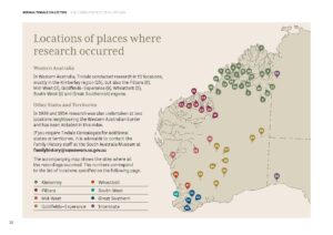 Locations in WA of places where research occured.
