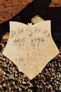 Plaque on the grave of Eileen and her father James - Kalgoorlie Cemetery - Photo Danelle Warnock.