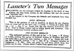 Lasseter's message - One part was written in "invisible" ink.