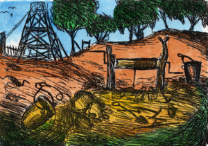 The Abandoned Mine by Pro hart
