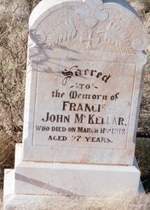 Grave of Francis John McKellar - Nannine cemetery - Photo Fine a Grave