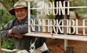 Tommy Lowe at the gates of Mt Remarkable