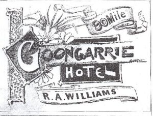 Advert for the Goongarrie Hotel 1896 - Image SLWA