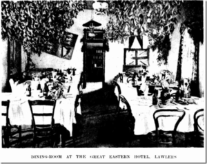 Dining Room of the Great Eastern Hotel Lawlers - Photo SLWA