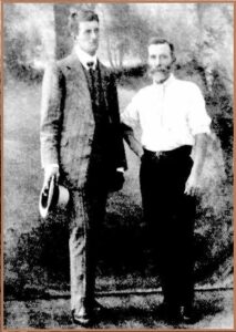 Mr James Carey, Explorer, Prospector and Drover and his nephew Roy Carey.