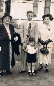 Mary Currie with son in law Arthur B Daniel, Maty's daughter Ethel Daniels and their oldest son Ronald Perth 1923 - Photo Ancestry.com