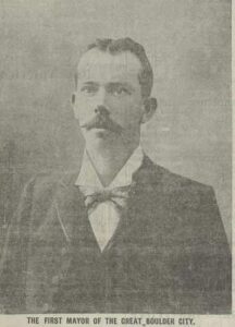 J M Hopkins - First Mayor of Boulder - Miner's Right 14 October 1897,