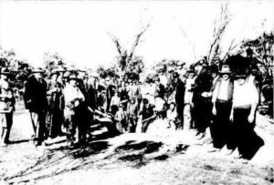 Selecting specimins from a costeen on the St Ives Reward Junction Mine - Western Mail 27 May 1920
